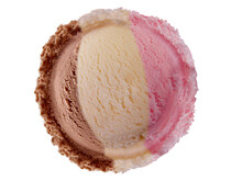 Ice Cream Neapolitan Strawberry Chocolate Vanilla Ball