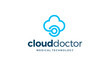 cloud doctor stethoscope logo design template