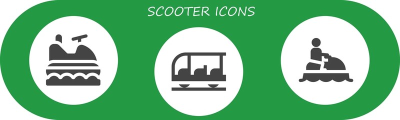 Canvas Print - Modern Simple Set of scooter Vector filled Icons