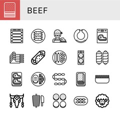 Poster - Set of beef icons