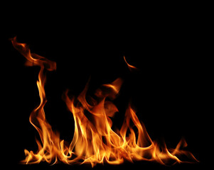 Fire flames black background