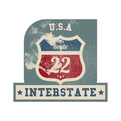 Canvas Print - Interstate route 22 label