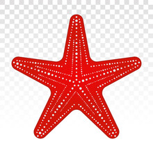 Red Starfish / Sea Stars Flat Icon For Apps And Websites