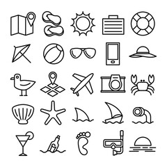 Poster - Collection of beach icons