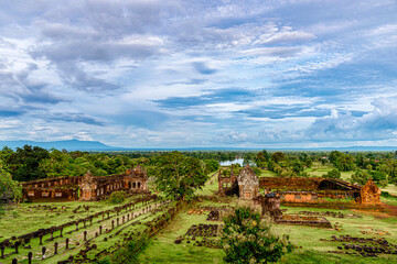 Wall Mural - Vat Phou or Wat Phu is the UNESCO world heritage site in Champasak Province, Southern Laos.