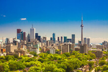 Canada - Ontario - Toronto - The Beautiful Summer Sunny Day Panorama Of Toronto Downtown Skyline With CN Tower