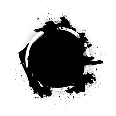 Wall Mural - black grunge with frame vector, collection of grunge background, spray paint elements, black splashe