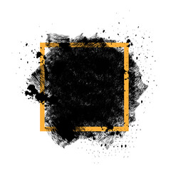 Wall Mural - black grunge with frame vector, collection of grunge background, spray paint elements, black splashe