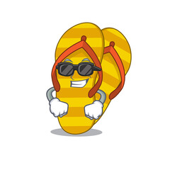 Sticker - cartoon character of flip flops wearing classy black glasses