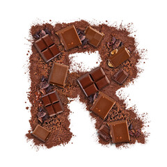 Wall Mural - Letter R made of chocolate bar