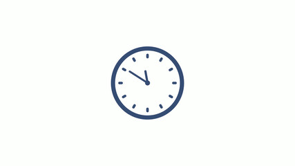 New blue dark clock icon on white background,counting down clock icon