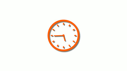 Counting down 3d clock icon on white background,brown clock icon