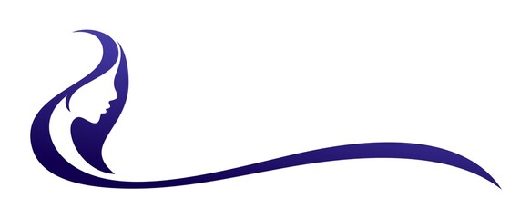 a symbol of a silhouette stylized girl.
