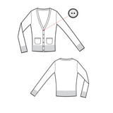 Fototapeta Młodzieżowe - vector template of pullover with long sleeves and pockets front and back parts.