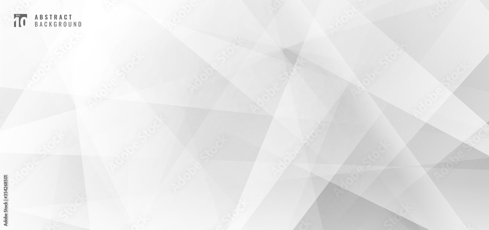 Abstract modern design white and gray geometric light overlapping background and texture - obrazy, fototapety, plakaty 