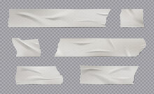 Adhesive Tape. Realistic Sticky Wrinkled Paper Tape With Shadows Creases Torn Edges Damaged Surface Vector Templates. Scotch Paper Adhesive, Tape Sticky Ripped Illustration