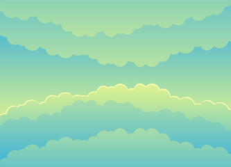 Wall Mural - Illustration with beautiful clouds in a cloudy sky.