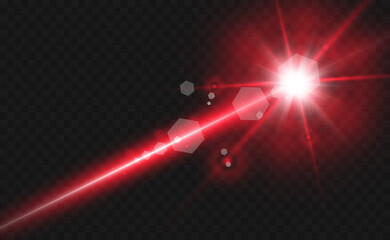 Poster - Abstract laser beam. Transparent isolated on black background. Vector illustration.