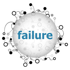 Poster - Text Failure. Finance concept . Abstract geometric background with lines, circles and dots