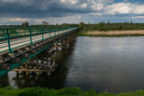 Fototapeta Pomosty - Longest wooden bridge over the Pilica river in Gostomia, Poland