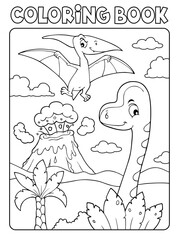 Wall Mural - Coloring book dinosaur composition image 5