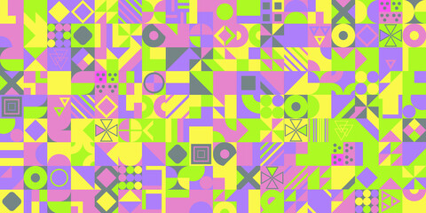 Poster - Decorative ornament of geometric shapes. Colorful geometric pattern background