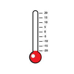 Wall Mural - blank thermometer with negative numbers icon. clipart image isolated on white background
