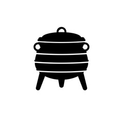 Wall Mural - three legged zulu pot silhouette icon. clipart image isolated on white background