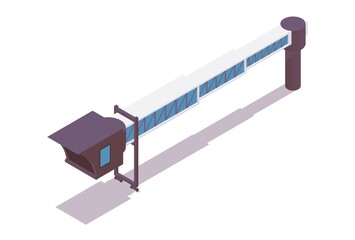 Wall Mural - jet bridge isometric. 3d concept illustration good for passengers airplanes, airport ground service 