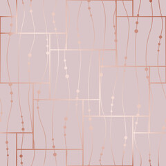 Poster - Beauty seamless pattern. Marble background. Elegant rose gold. Tender pink design. Pastel color. Delicate roses golden texture. Luxury backdrop for fabric, wallpaper, interior, carpet, covers, prints 