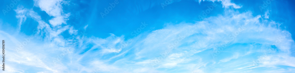 Panorama of a blue sky with white clouds as a backround Stock Photo ...