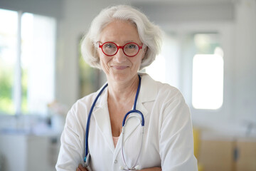 Portrait of senior doctor woman