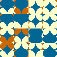 Aufkleber - Modern vector abstract seamless geometric pattern with semicircles, circles and squares in retro scandinavian style. Illustration with geometric figures. Design background for wallpaper or textile.