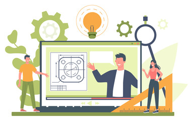 Poster - Engineeering online service or platform. Online video tutorial.