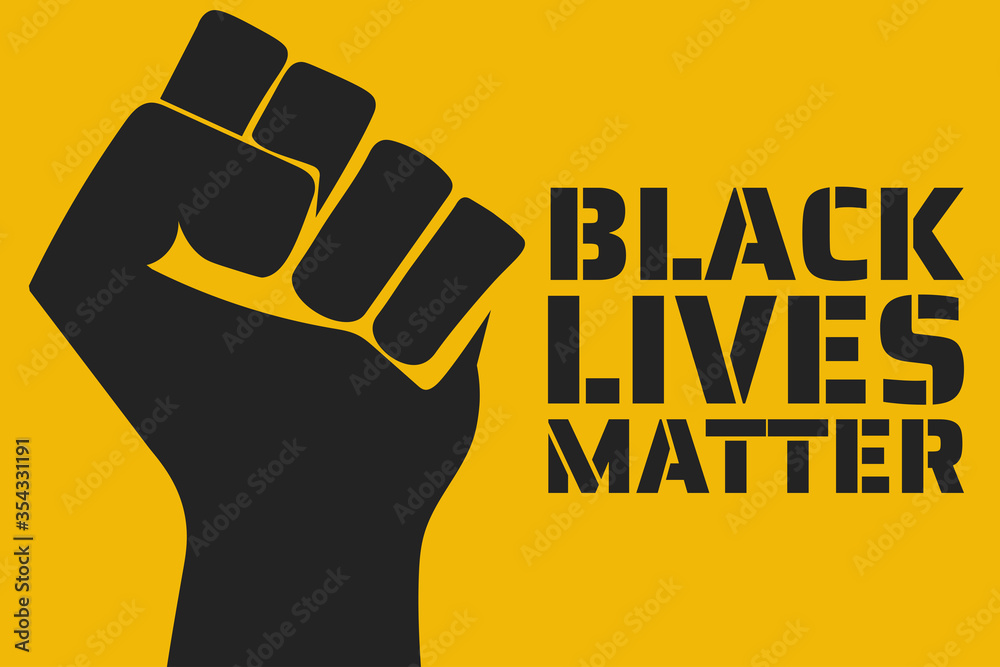 Black Lives Matter concept. Template for background, banner, poster with text inscription. Vector EPS10 illustration. - obrazy, fototapety, plakaty 