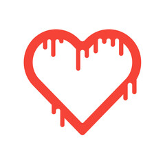 Wall Mural - heart red line icon. love shape concept vector illustratiom in flat