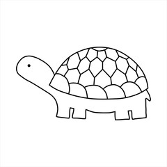 Wall Mural - Tortoise, simple vector illustration, line art