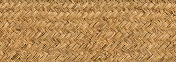 Woven bamboo mat texture banner