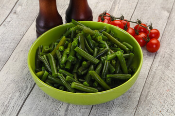 Green beans in the bowl