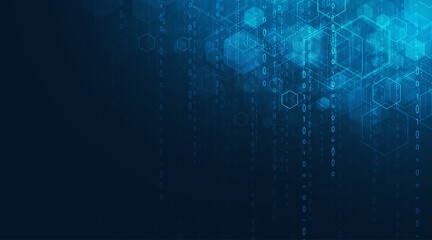 Poster - vector abstract futuristic circuit board and hexagons ,hi-tech digital technology and engineering, d