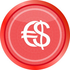 Poster - button money sign, icon isolated on white
