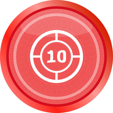 glass target web icon, button isolated on white background