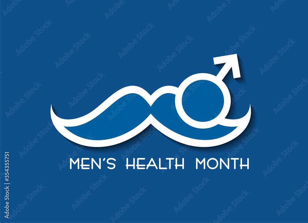 Vector illustration for men's health awareness month - obrazy, fototapety, plakaty 