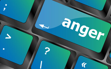 Poster - anger Button on Modern Computer Keyboard key