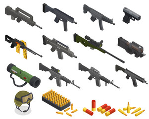 Poster - Army Weapons Isometric Set