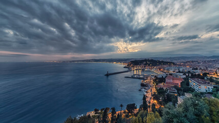 Wall Mural - The city of Nice at sunset on the French Riviera