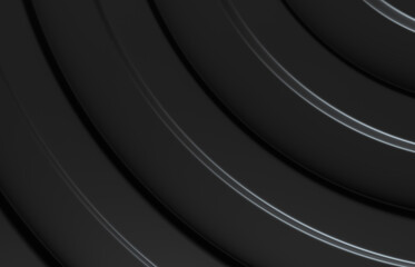 Poster - Abstract black background with geometric curve pattern. minimalist black. 3d render.