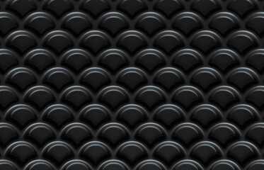 Poster - Abstract black background with geometric japanese wave pattern. minimalist black. 3d render.