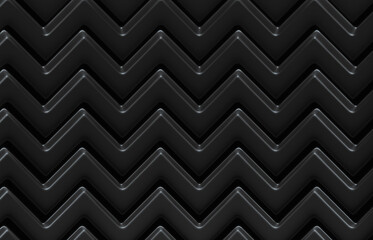 Poster - Abstract black background with geometric wave pattern. minimalist black. 3d render.