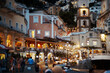 Positano, Italy - August 13, 2018. Night view of the city street. View of Positano at night.